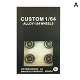 4 Pcs/set 1:64 Model Modified Tire Diecasts Alloy Wheel Tire Rubber Toy Vehicles General Model Of Car Change Accessories