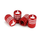 4Pcs/Set Middle Finger Tire Stem Valve Caps Aluminum Car Dustproof Caps Tire Wheel Stem Air Valve Caps
