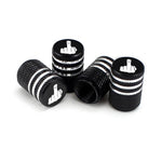 4Pcs/Set Middle Finger Tire Stem Valve Caps Aluminum Car Dustproof Caps Tire Wheel Stem Air Valve Caps