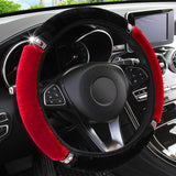 YOSOLO Universal 37-38cm Diameter Soft Plush Rhinestone Car Steering Wheel Cover Interior Accessories Steering-Cover Car-styling
