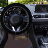 Car Steering Wheel Cover Gearshift Handbrake Cover Protector Decoration Warm Super Thick Plush Collar Soft Black Pink Women Man