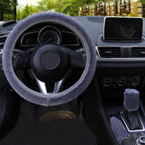 Car Steering Wheel Cover Gearshift Handbrake Cover Protector Decoration Warm Super Thick Plush Collar Soft Black Pink Women Man