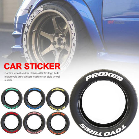 Rubber Letters Tire Sticker Car Tire Wheel Sticker Universal Fit 3D Logo Auto Motorcycle Tires Stickers Wheels Label DIY Styling