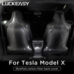 LUCKEASY For Tesla Model X car mirror/rear wing spoiler/steering wheel patch real carbonfiber accessories modification 15PCS