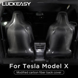 LUCKEASY For Tesla Model X car mirror/rear wing spoiler/steering wheel patch real carbonfiber accessories modification 15PCS