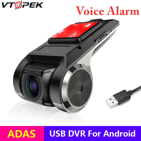 USB ADAS Car DVR Dash Cam Full HD 1080P for Car DVD Android Player Navigation Voice Alarm Warning System FCWS G-Sensor