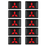 10PCS 3D Car Styling Epoxy Resin Emblem Badge Sticker Decals For Mitsubishi asx lancer pajero 4 outlander 3 xl l200 Accessories
