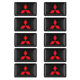 10PCS 3D Car Styling Epoxy Resin Emblem Badge Sticker Decals For Mitsubishi asx lancer pajero 4 outlander 3 xl l200 Accessories