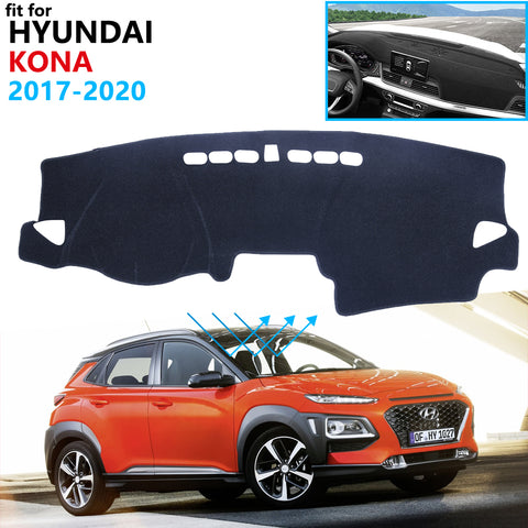 Dashboard Cover Protective Pad for Hyundai Kona 2017 2018 2019 2020 Car Accessories Dash Board Sunshade Anti-UV Carpet Dashmat