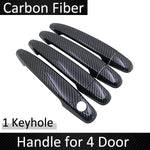 Black Carbon Fiber Door Handle Cover for Toyota Previa Tarago Estima Aeras XR50 2006~2019 Accessories Stickers Trim Set Chrome