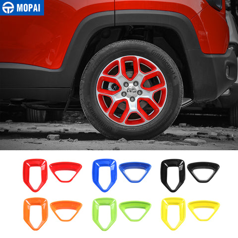 MOPAI ABS Car Wheel Hub Cover Decoration Cover Frame ABS Stickers for Jeep Renegade 2015-2017 Exterior Accessories Car Styling