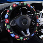 Car Steering Wheel Cover Flowers Print Anti-slip Car Styling Elastic 38cm Steering Covers Universal Interior Accessories