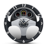 Sport Car Steering Wheel and Dashboard Printed Wall Clock Automobile Artwork Home Decor Automotive Drive Auto Style Wall Watch