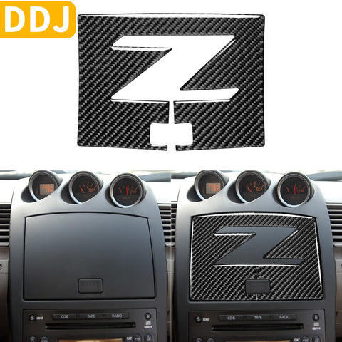 For Nissan 350Z Z33 2003-2009 Navigation Cover Box Door Dash Carbon Fiber Sticker Decorative Modified Car Accessories