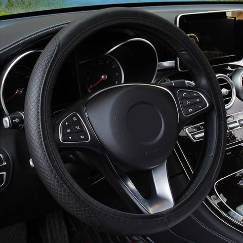 leather Car Steering Wheel Cover Car-styling Don't need to hand sewing Car steering sleeve Car Accessories Auto Steering-Weel