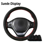 DIY Genuine Leather Suede leather Artificial leather Braid On Steering Wheel Car Steering Wheel Cover With Needles