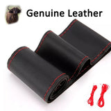 DIY Genuine Leather Suede leather Artificial leather Braid On Steering Wheel Car Steering Wheel Cover With Needles