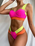 Ellolace Women's Swimsuits Sexy Swimwear Patchwork Bikini 2020 Woman Push up Biquini Neon Bikinis Swimsuit Bathing Suits 2021