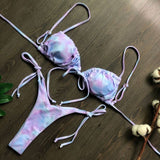 In-X Brazilian micro bikinis 2020 mujer Sexy string swimsuit female pleated bikini set Yellow swimwear women Mini bathing suit