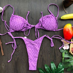 In-X Brazilian micro bikinis 2020 mujer Sexy string swimsuit female pleated bikini set Yellow swimwear women Mini bathing suit