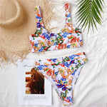 Mossha Bandeau high waist bikini Push up swimwear women 2021 Dragon printed sexy bikini set Retro swimsuit female Bathing suit