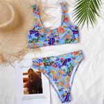 Mossha Bandeau high waist bikini Push up swimwear women 2021 Dragon printed sexy bikini set Retro swimsuit female Bathing suit