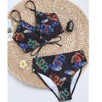 Mossha Bandeau high waist bikini Push up swimwear women 2021 Dragon printed sexy bikini set Retro swimsuit female Bathing suit