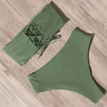 RUUHEE Bandage Bikini Swimwear Women Swimsuit High Waist Bikini Set 2021 Bathing Suit Push Up Maillot De Bain Femme Beachwear