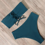 RUUHEE Bandage Bikini Swimwear Women Swimsuit High Waist Bikini Set 2021 Bathing Suit Push Up Maillot De Bain Femme Beachwear