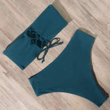 RUUHEE Bandage Bikini Swimwear Women Swimsuit High Waist Bikini Set 2021 Bathing Suit Push Up Maillot De Bain Femme Beachwear