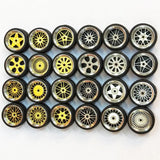 4 Pcs/set 1:64 Model Modified Tire Diecasts Alloy Wheel Tire Rubber Toy Vehicles General Model Of Car Change Accessories